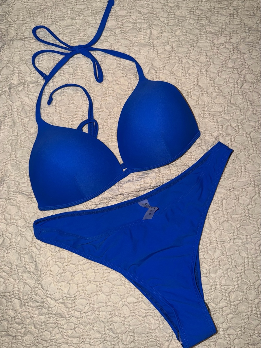 SHEIN Royal Blue Halter Push-Up Bikini Set